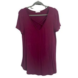 Emory Park Burgundy V-Neck T-Shirt